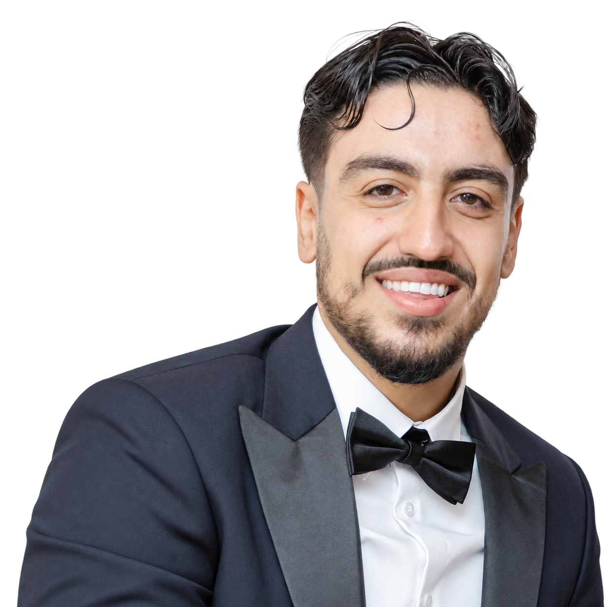 Portrait of Mohamed Djeddi, smiling, wearing a dark suit.